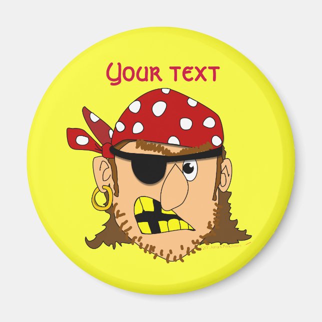 Aimant Arr Pirate Man Personnalisable Pirate Stuff (Devant)