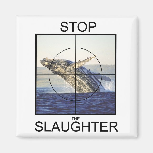Aimant Arrêter l'abattage des baleines (Devant)