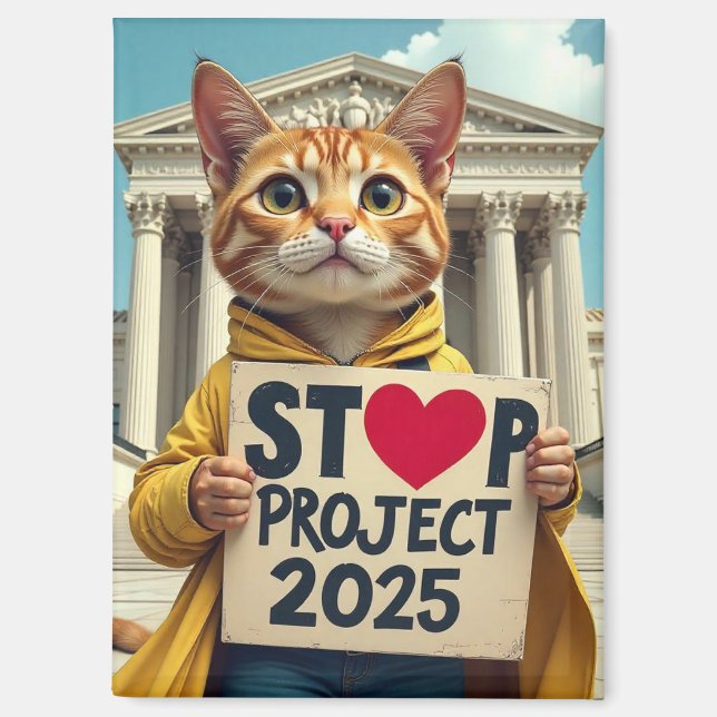 Aimant Arrêter le projet 2025 Cat (Recto)