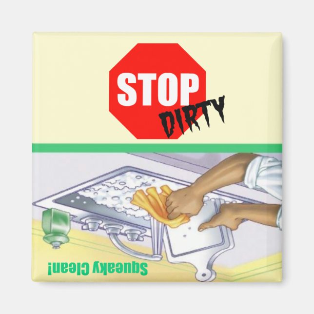 Aimant Arrêter Signer Nettoyer Indicateur Lave-vaisselle  (Devant)