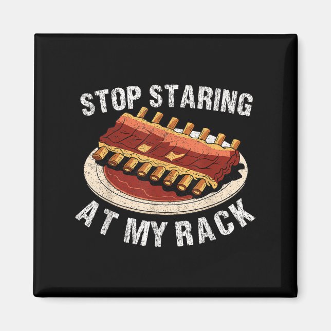 Aimant Arrêtez De Piocher À Mon Rack Grilling Bbq T Viand (Devant)