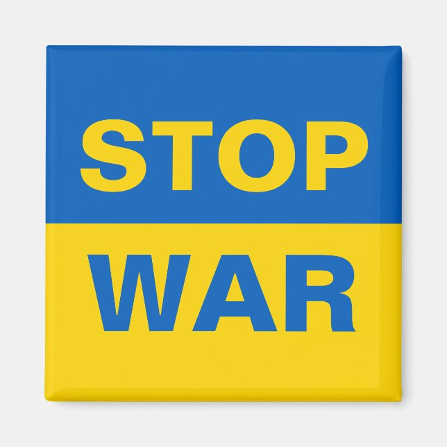 Aimant Arrêtez la guerre Ukraine ukrainienne (Devant)