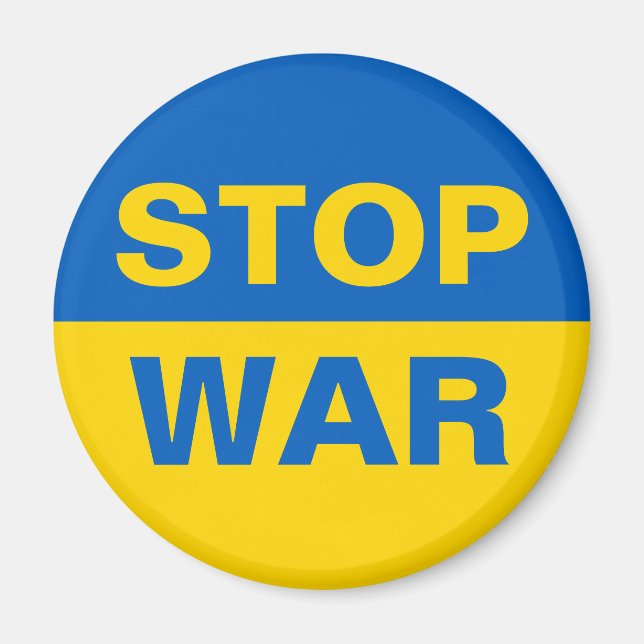 Aimant Arrêtez la guerre Ukraine ukrainienne (Devant)