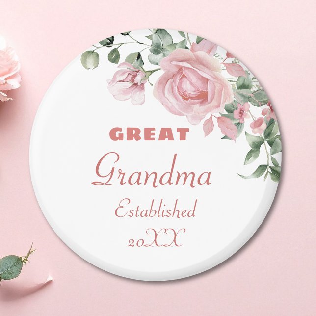 Aimant Arrière-grand-mère Année de création Roses roses p (Créateur téléchargé)