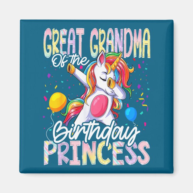 Aimant Arrière-mère de la princesse de l'anniversaire qui (Devant)