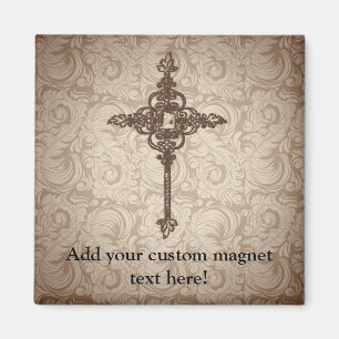 Aimant Arrière - plan chrétien de la croix w/Swirl de