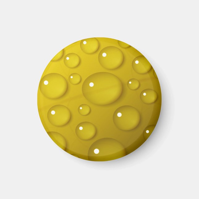 Aimant Arrière - plan de goutte d'eau jaune (Devant)