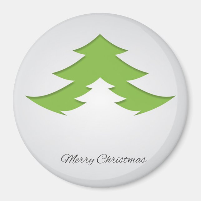 Aimant Arrière - plan gris avec arbre de Noël (Devant)