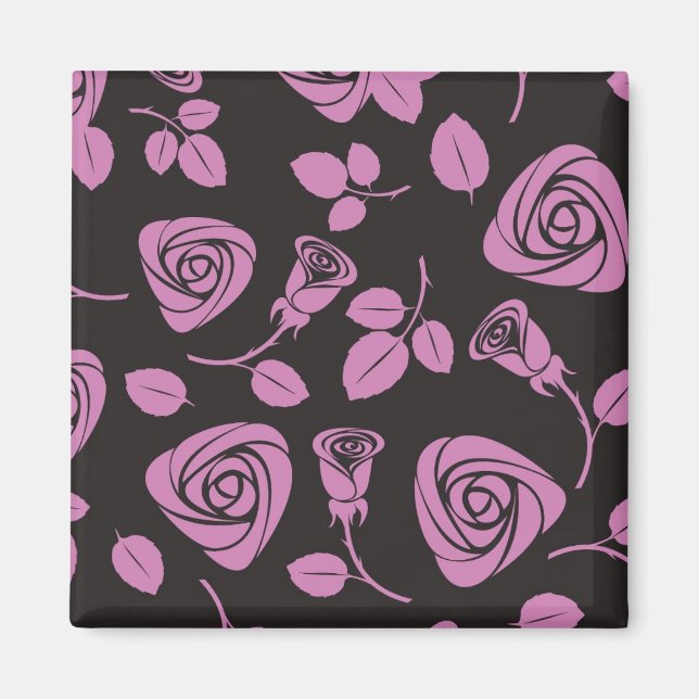 Aimant Arrière - plan Rose floral (Devant)