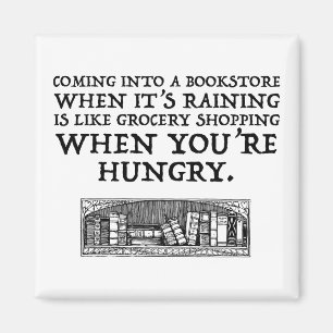 Aimant Arrivée dans une librairie quand il pleut