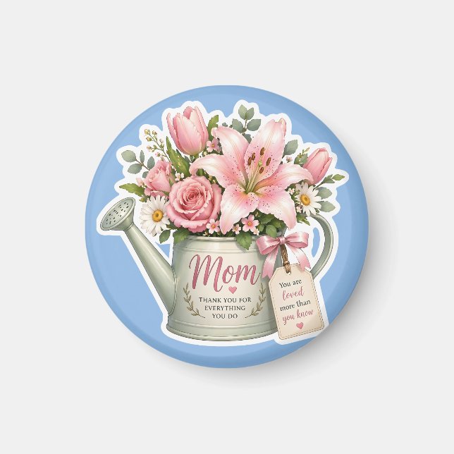 Aimant Arrosoir Fleur Maman (Devant)
