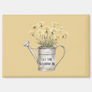 Aimant Arrosoir Fleurs Jaunes Laisse Entrer Le Soleil