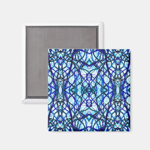 Aimant Art à l'encre alcoolique abstraite bleu Icare