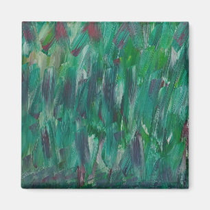 Aimant Art Abstrait Coloré Vert Rouge Blanc Caché