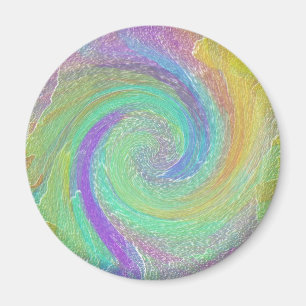 Aimant Art abstrait Cyclone Arc-en-ciel