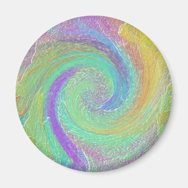 Aimant Art abstrait Cyclone Arc-en-ciel (Devant)