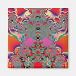 Aimant Art abstrait fractal de méditation rouge