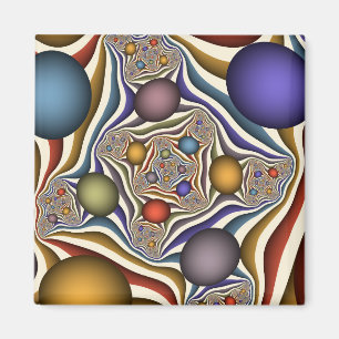 Aimant Art abstrait fractal moderne coloré en vol