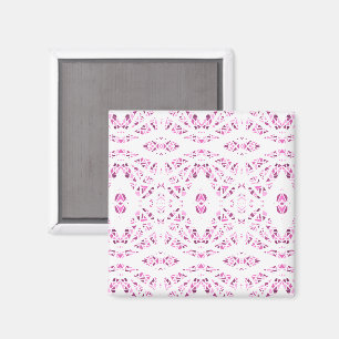 Aimant Art Abstrait Gouache Rose Blanc Spectroscopique
