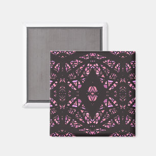Aimant Art Abstrait Gouache Rose Noir Spectroscopique