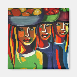 Aimant Art Africain Coloré Continent Stick Up