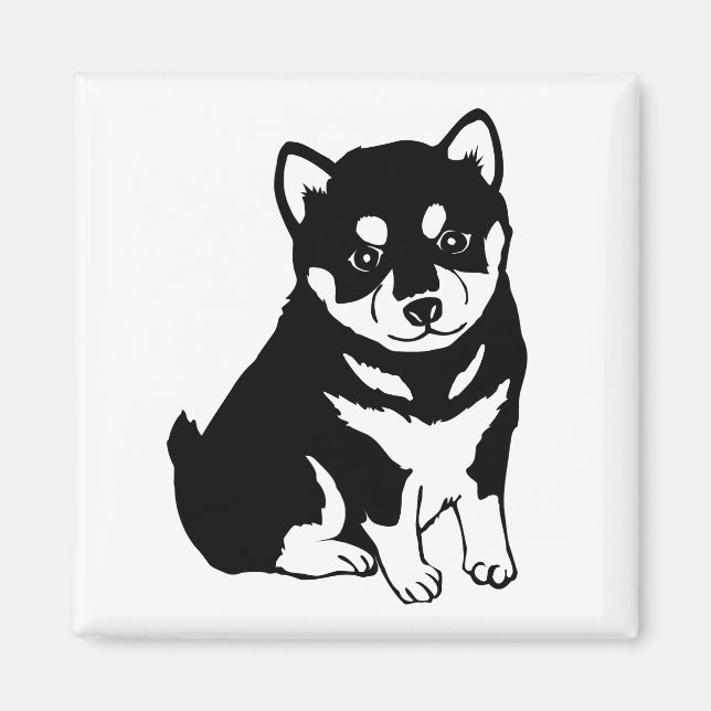 Aimant Art chiot Shiba Inu (Devant)