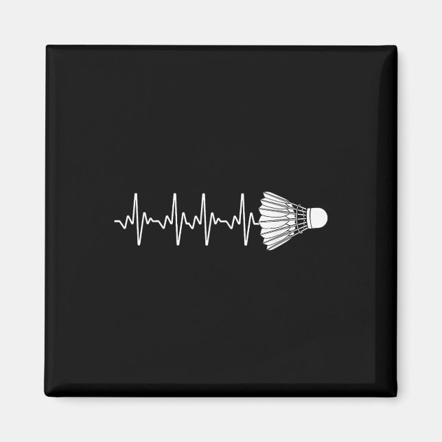 Aimant Art de badminton pour hommes femmes amateur de bad (Devant)