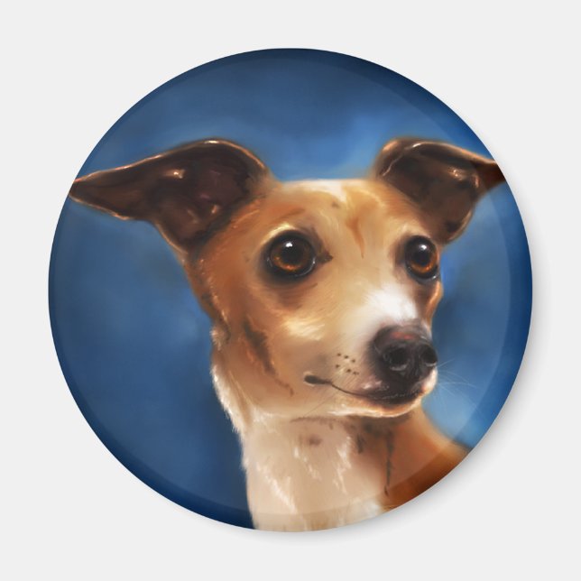 Aimant Art de Chien gris italien - Magnifico (Devant)