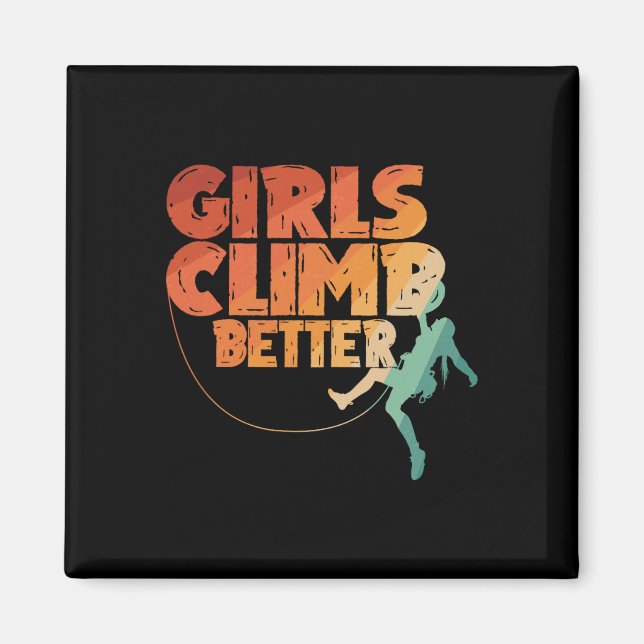 Aimant Art de grimpeur de roche cool pour femmes filles r (Devant)