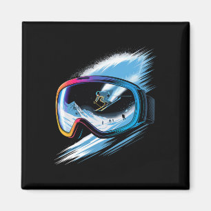 Aimant Art de la pose multiple Ski Montagne Ski Neige Gag