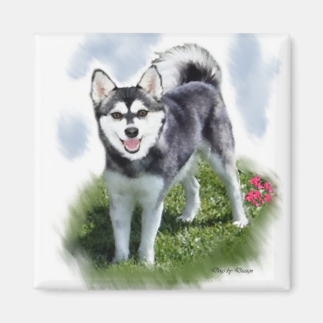 Aimant Art de l'Alaskan Klee Kai (Devant)