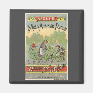 Aimant Art de l'étiquette de produit vintage, pilules de