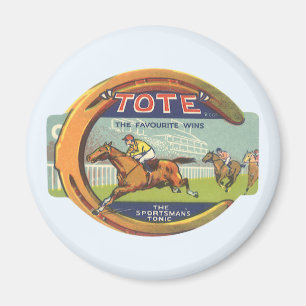 Aimant Art de l'étiquette de produit vintage, Tote Sports