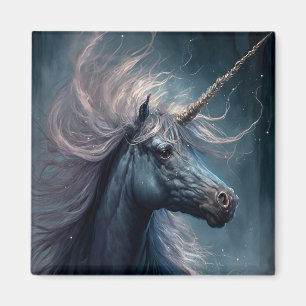 Aimant Art de l'Imaginaire de la licorne noire