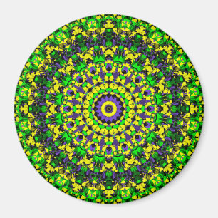 Aimant Art de mandala coloré groovy rétro hippie psychédé