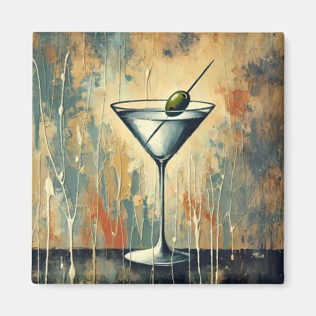 Aimant Art de martini en techniques mixtes du milieu du s (Devant)