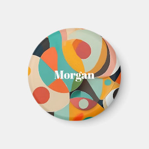 Aimant Art de monogramme ou nom de style moderne du milie