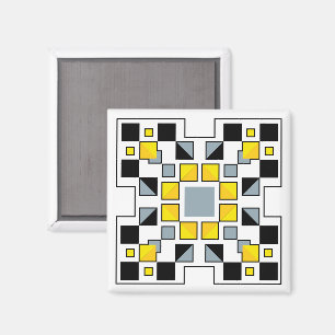 Aimant Art de motif de courtepointe géométrique moderne 