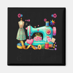 Aimant Art de patchwork drôle pour les femmes amateur de 