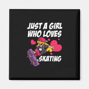 Aimant Art de planche à roulettes pour femmes filles skat