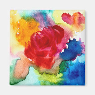 Aimant Art de rose abstrait beau aquarelle