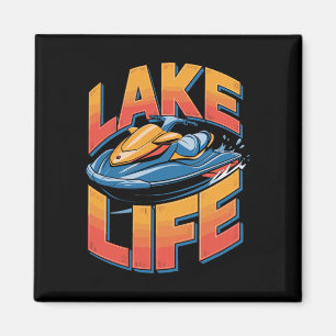 Aimant Art de sport nautique de jet ski audacieux sur lac