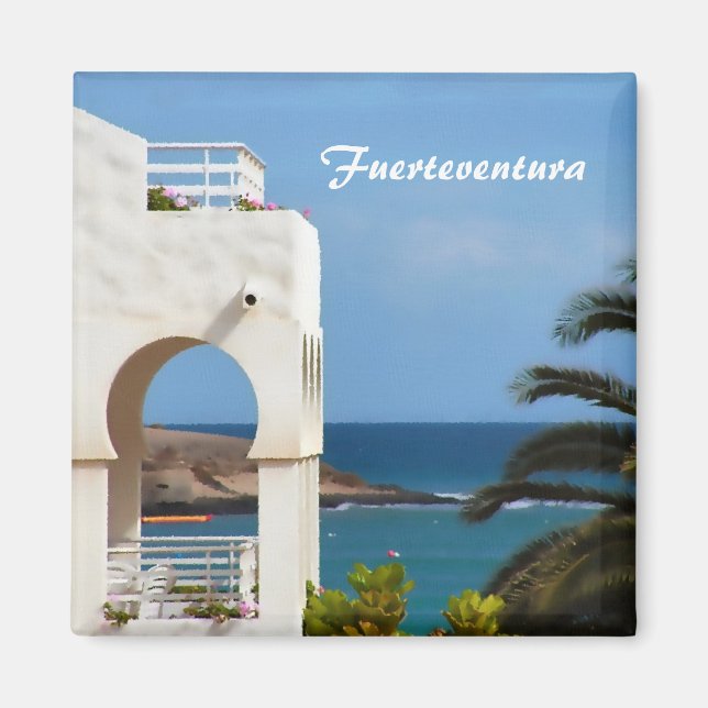 Aimant Art de voyage côtier de Fuerteventura (Devant)