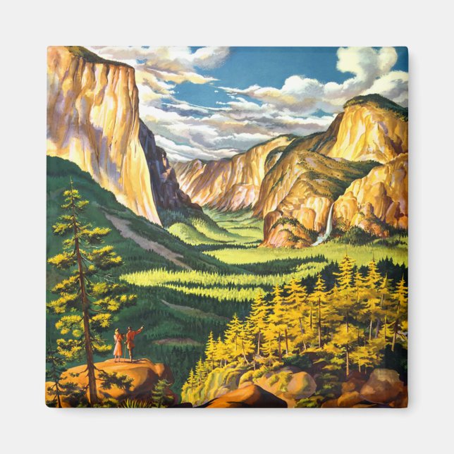 Aimant Art de voyage dans le parc national de Yosemite (Devant)