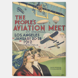 Aimant Art de voyage Rétro 1912 Los Angeles Air Show