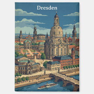 Aimant Art de voyage vintage Dresde Allemagne