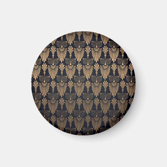 Aimant Art Déco Black Gold : Retro. (Devant)