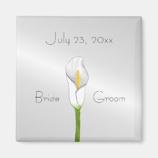 Aimant Art Déco Calla Lily Enregistrer l'aimant de date