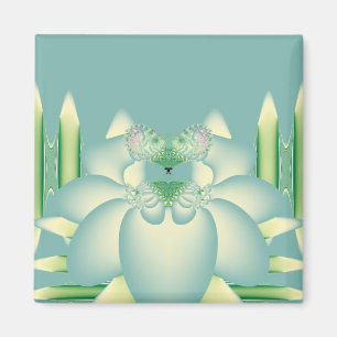 Aimant Art Déco Fleur Fractale Lotus de Menthe