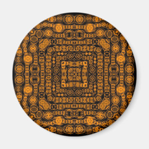 Aimant Art Déco Gold Retro Carrés Art Abstrait